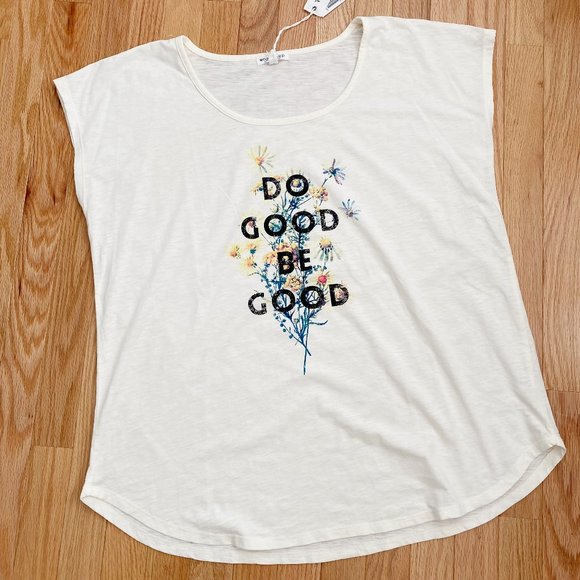 Workshop, Women's Short Sleeve Floral Graphic T-Shirt, Ivory, Size XXL - Picture 1 of 6